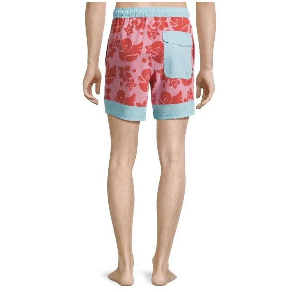 Neff Mens Graphic Ducky Life Swim Shorts Small 28-30 New with Tags Red Blue Nice